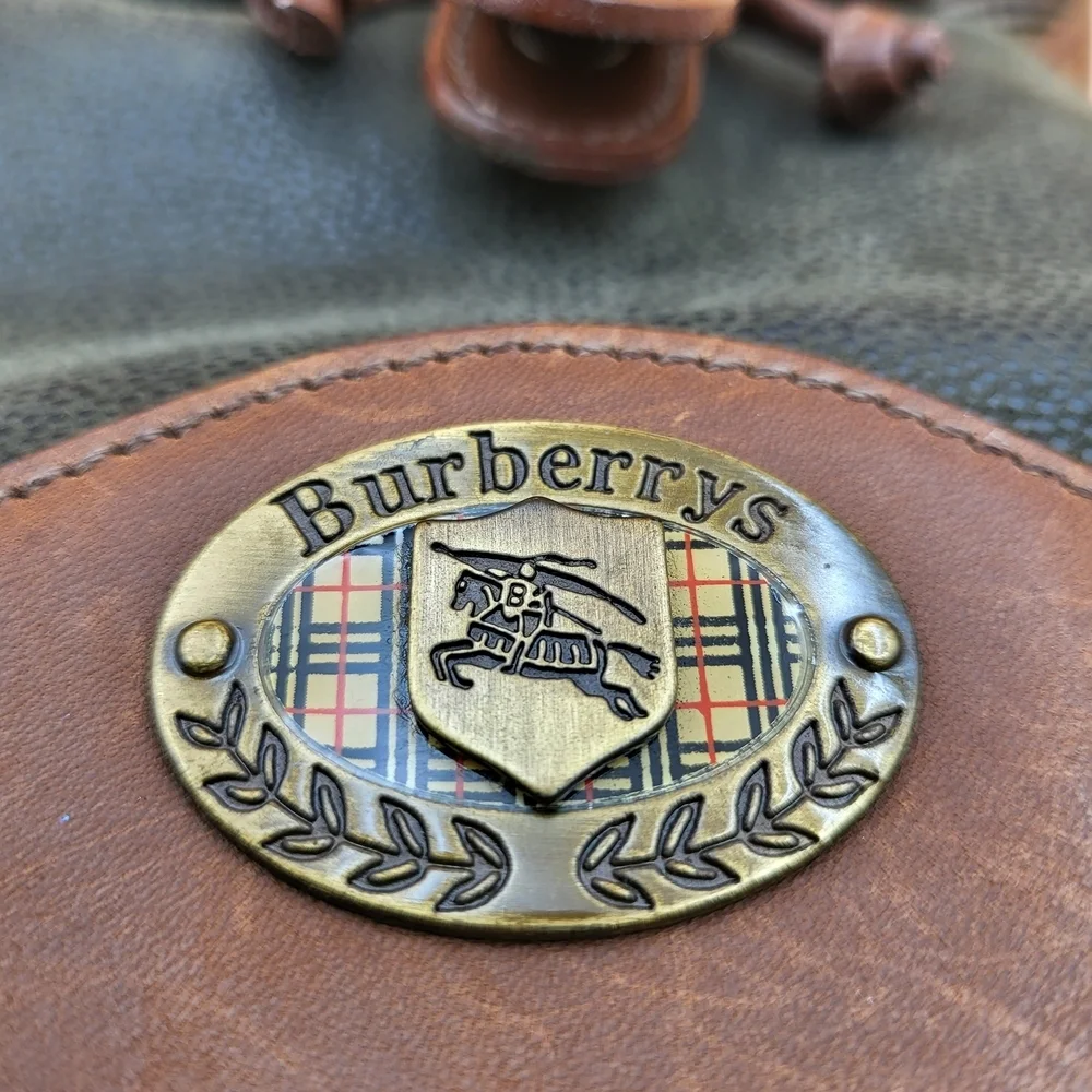 Burberrys leather vintage England check crossbody shoulder bag..authentic ! - Picture 5 of 16